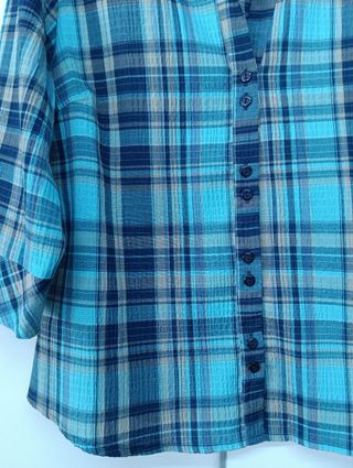 Camisa Cuadros Azul Turquesa CANDA Talla 46/48