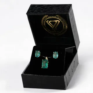 Conjunto Esmeraldas Naturales Oro