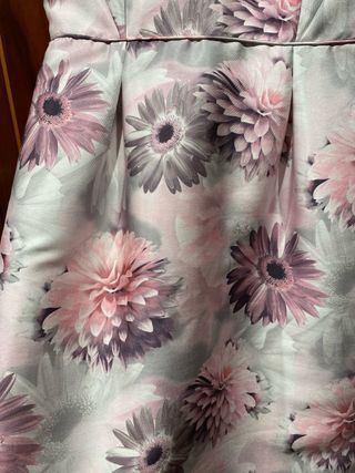 Vestido fiesta tonos rosados y grises T40