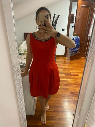 Vestido fiesta Zara M con brillantes