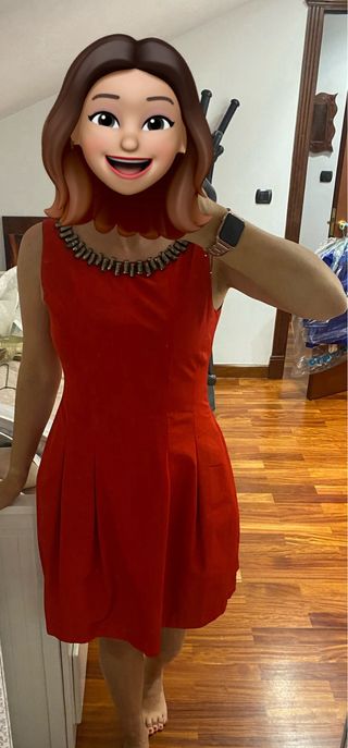 Vestido fiesta Zara M con brillantes