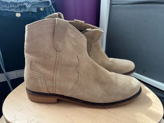 Botas de piel beige