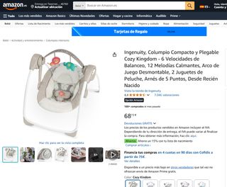 Hamaca mecedora Bebé Ingenuity Cozy Kingdom 