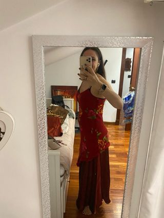 Vestido fiesta estampado flores T40