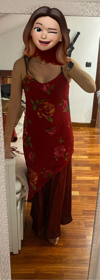 Vestido fiesta estampado flores T40