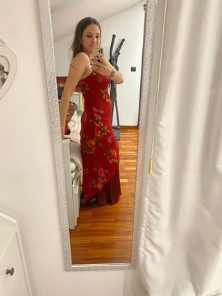 Vestido fiesta estampado flores T40