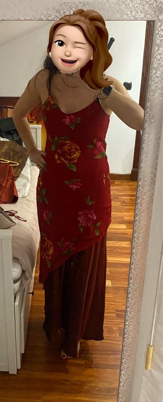 Vestido fiesta estampado flores T40