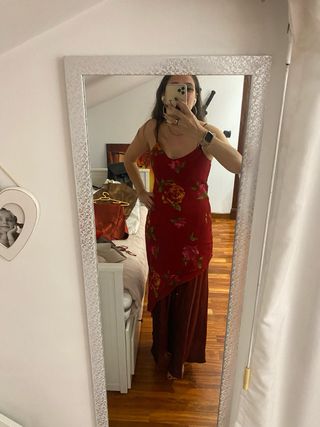 Vestido fiesta estampado flores T40