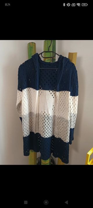 Cárdigan mujer M L lana invierno capucha