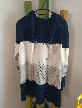 Cárdigan mujer M L lana invierno capucha