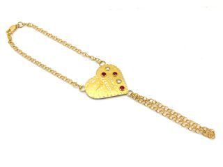 manita oro 18k con piedra con circonita