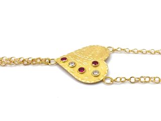 manita oro 18k con piedra con circonita
