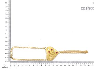 manita oro 18k con piedra con circonita