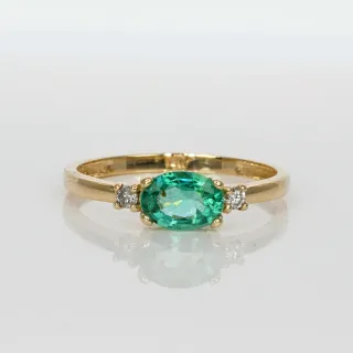 Anillo Oro Esmeralda y Diamantes