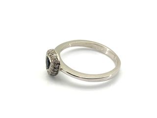 sortija oro 18k con piedra con diamante,zafiro