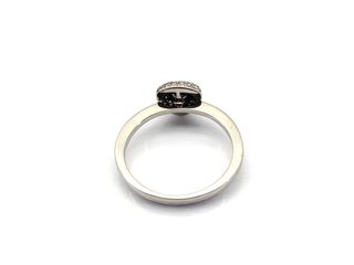 sortija oro 18k con piedra con diamante,zafiro
