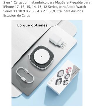 Cargador Inalámbrico 2 en 1 Plegable MagSafe
