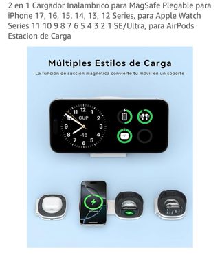 Cargador Inalámbrico 2 en 1 Plegable MagSafe