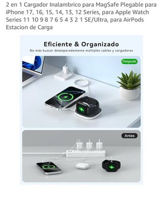 Cargador Inalámbrico 2 en 1 Plegable MagSafe