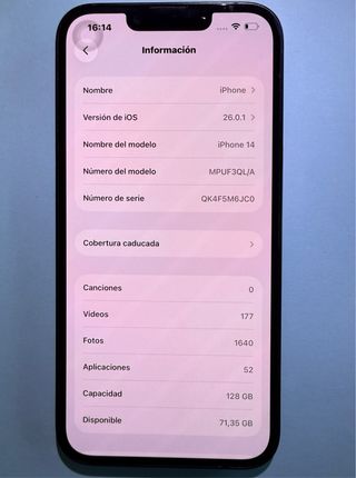 iPhone 14 / 128GB Negro 100% original