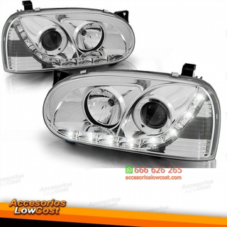 FAROS LUZ DIURNA  LED  GOLF 3, 91-97  CRISTAL CLA