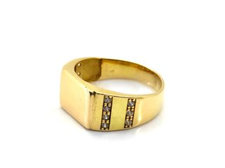 anillo oro 18k con piedra con circonita t. 25 (20,7 mm)