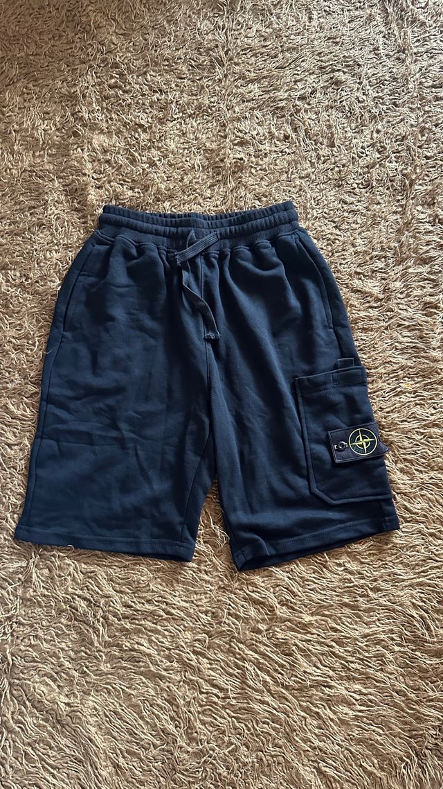 Stone Island Pantalón Corto Talla M Negro