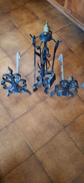 Morillos para chimenea de metal