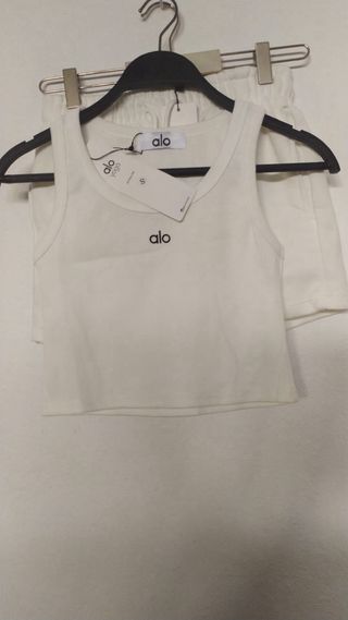 Conjunto Alo Yoga Blanco Talla S