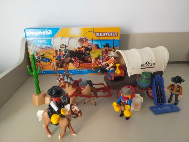 Lote Playmobil Western Carreta, Sheriff , caballos