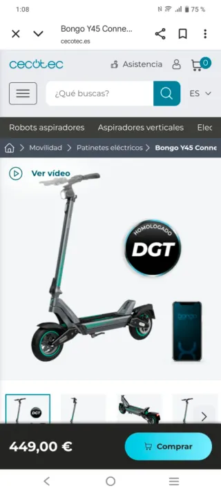 Patinete Eléctrico Cecotec Bongo Y45