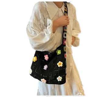 Bolso Bohemio Vintage Flores Tejido