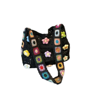 Bolso Bohemio Vintage Flores Tejido