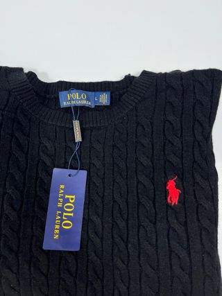 Jersey Polo Ralph Lauren nudos negro Talla L