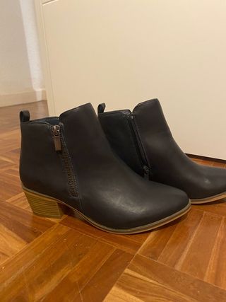 Botines tacón cuadrado azul marino Talla 38