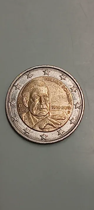 Moneda 2 euros Helmut Schmidt 1918-2015