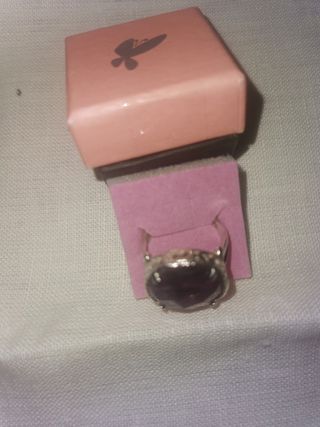 Anillo Plata con Piedra Morada