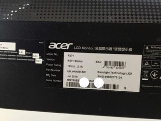 monitor led acer r1 r271