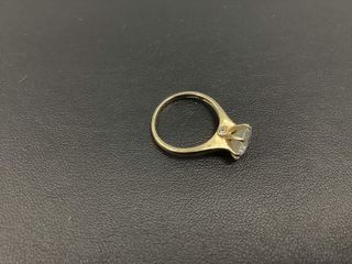 anillo oro 14k con piedra con circonita t. 10 (15,92 mm)