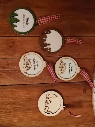 Adorno Navidad Familia Madera
