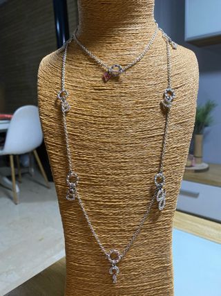 Collar largo Guess plata 
