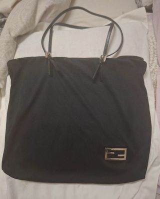 Maxi shopper Fendi in neoprene and leather