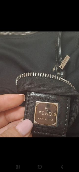 Maxi shopper Fendi in neoprene and leather