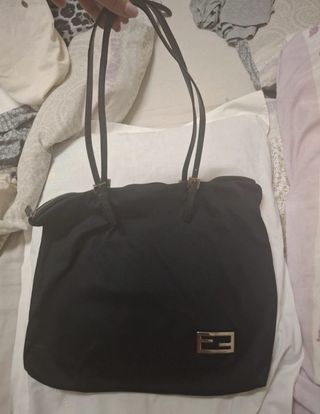 Maxi shopper Fendi in neoprene and leather