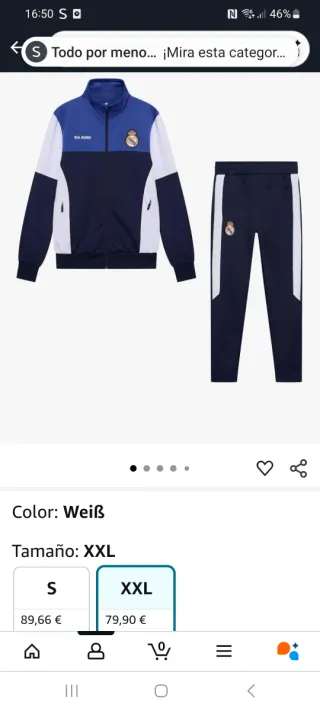 Conjunto Deportivo Real Madrid XXL