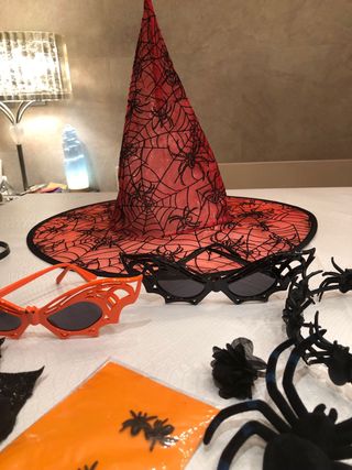 Lote Halloween: Sombrero, Gafas y Arañas