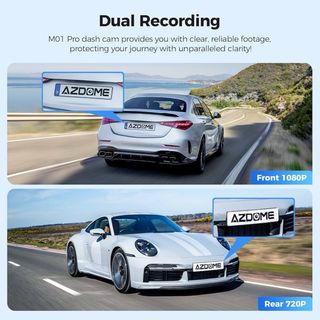 AZDOME M01 Dashcam Cámara Coche Frontal y Trasera