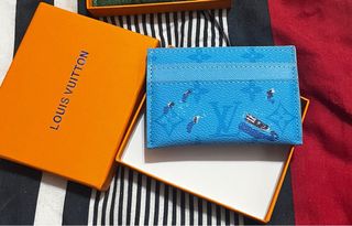 Tarjetero Louis Vuitton monogram doble | Azul pool