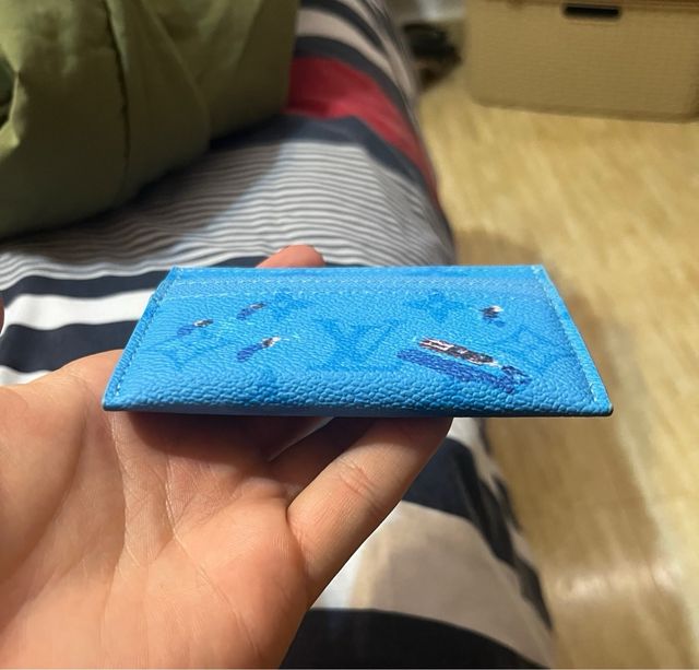 Tarjetero Louis Vuitton monogram doble | Azul pool