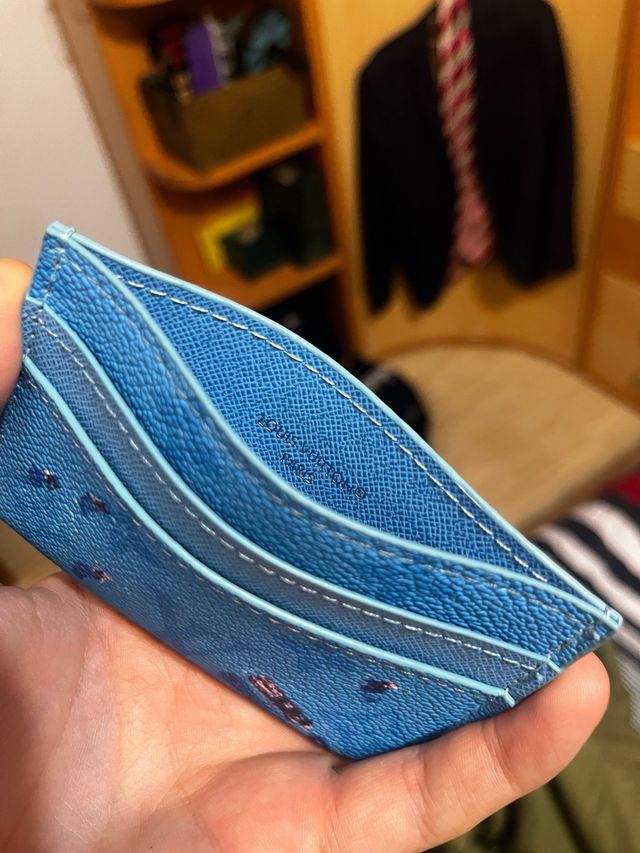 Tarjetero Louis Vuitton monogram doble | Azul pool